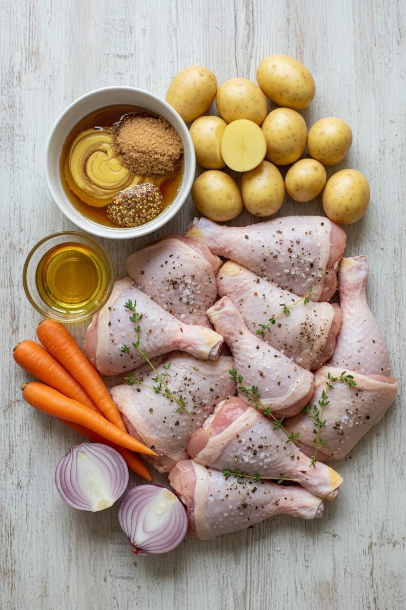 Honey Mustard Chicken with Spring Vegetables