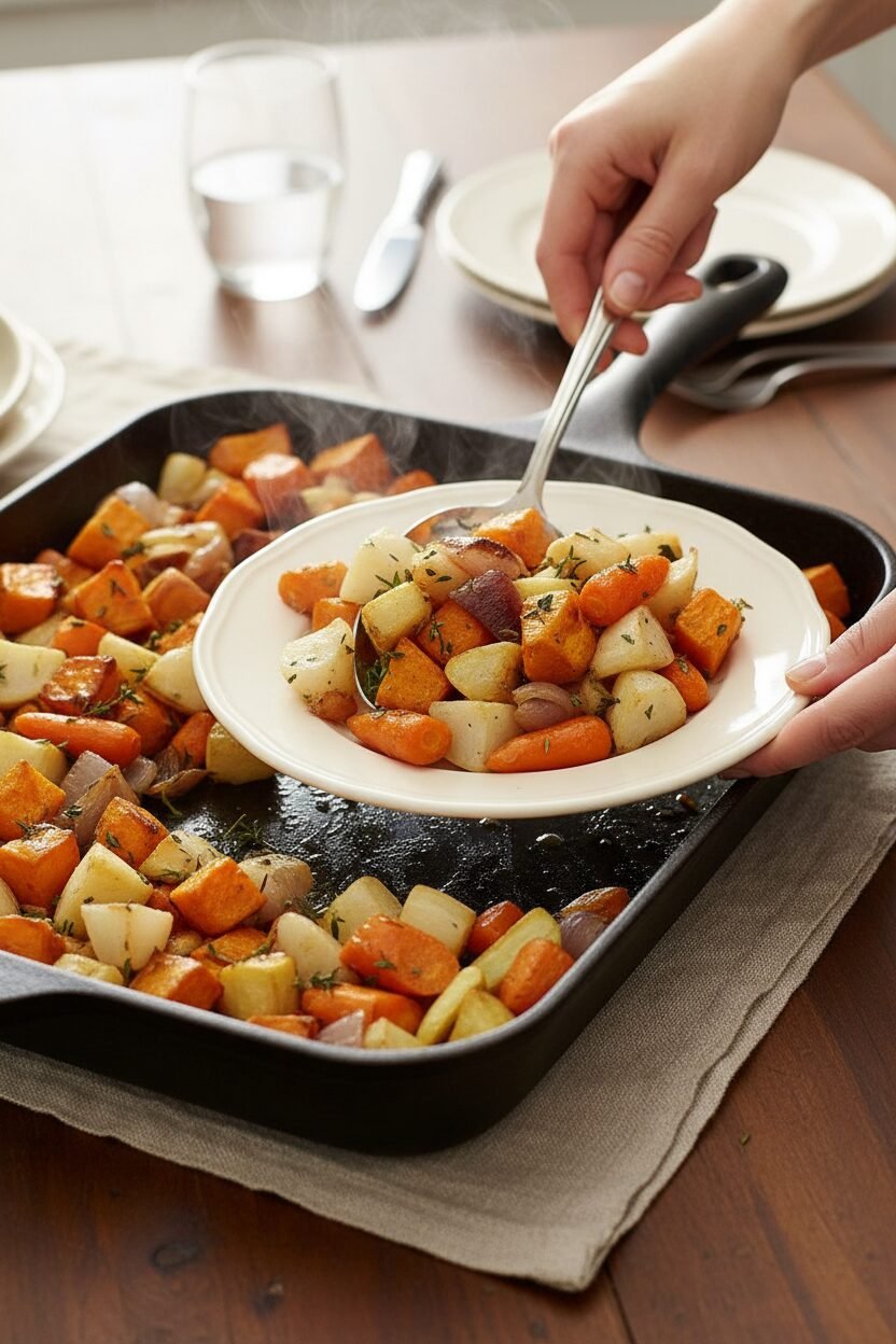 Honey Thyme Roasted Root Vegetables