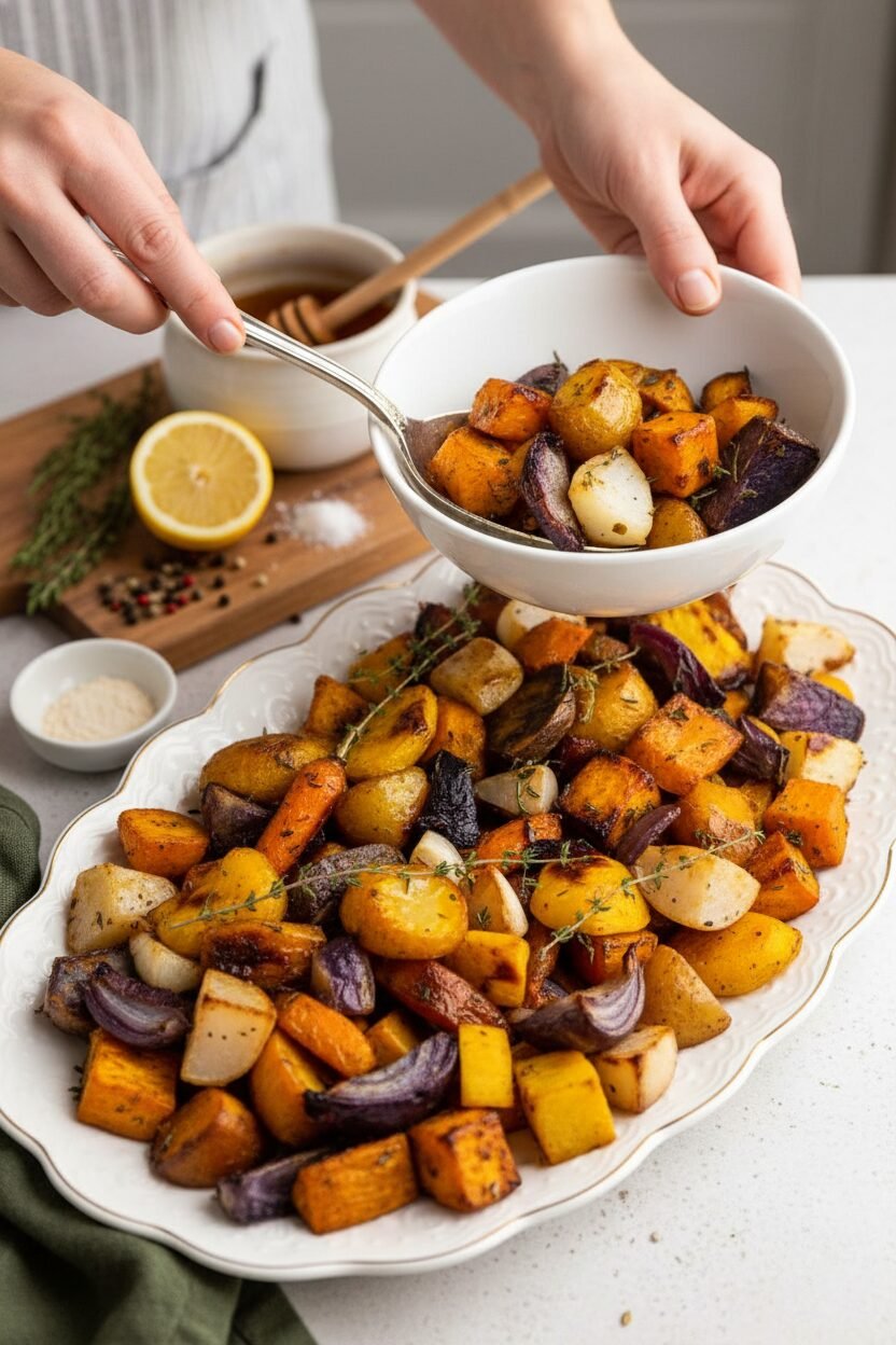 Honey Thyme Roasted Root Vegetables
