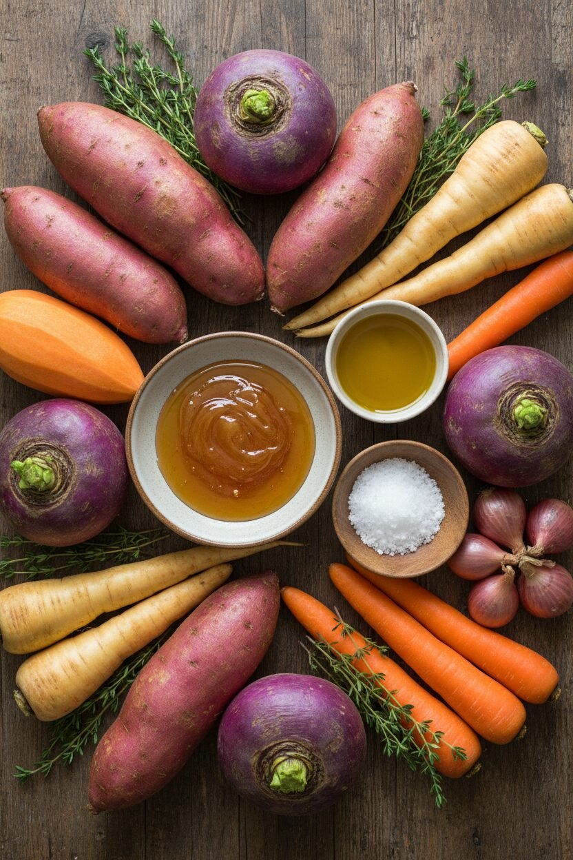 Honey Thyme Roasted Root Vegetables