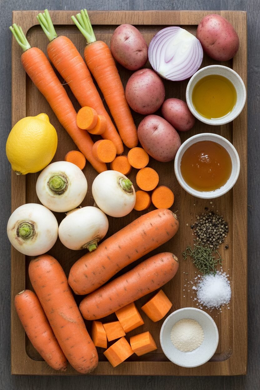 Honey Thyme Roasted Root Vegetables