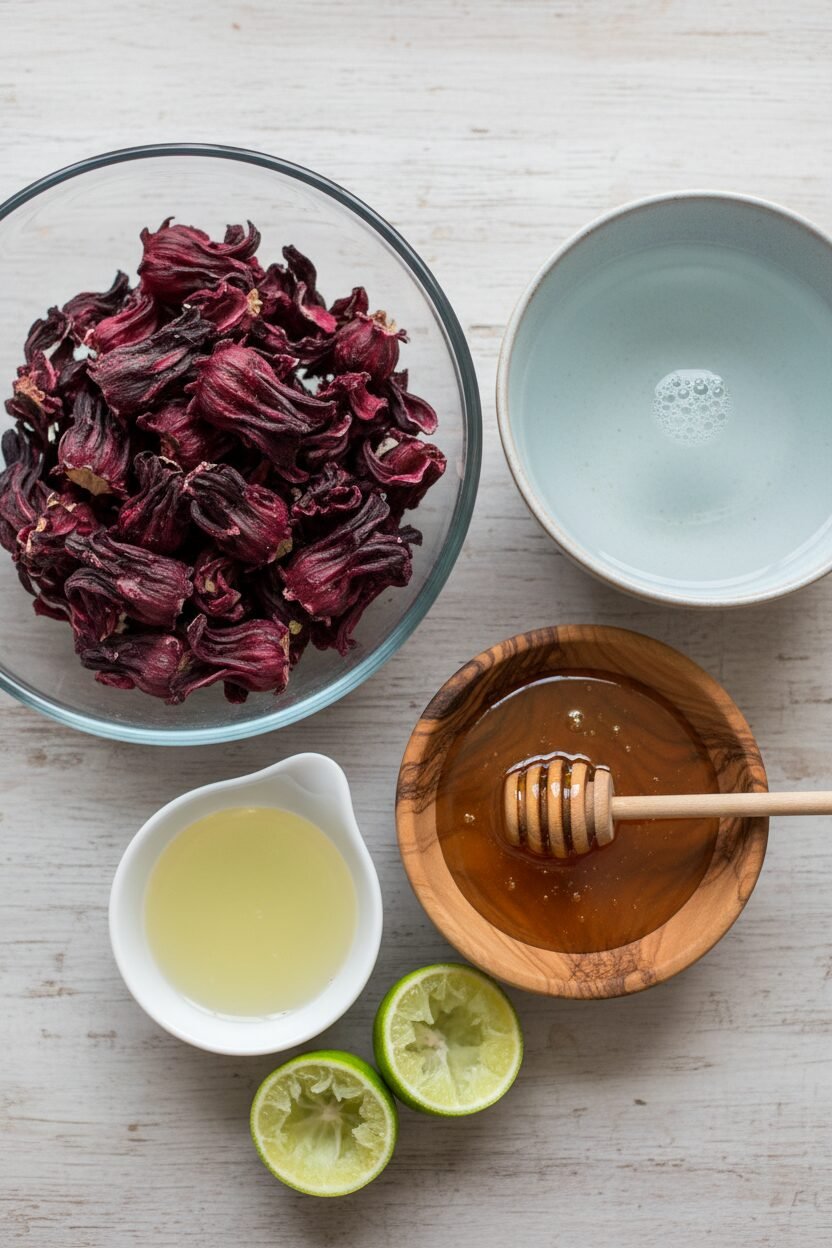 Honeyed Hibiscus Tea on Ice