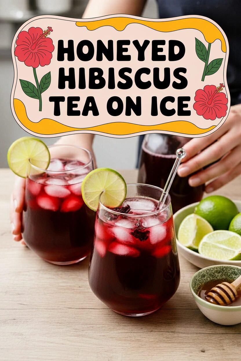 Honeyed Hibiscus Tea on Ice