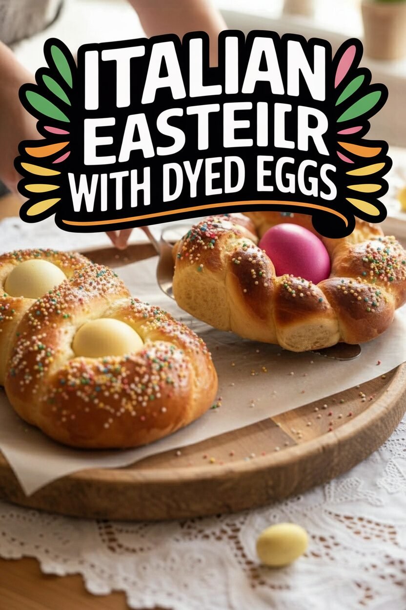 Italian Easter Braid with Dyed Eggs