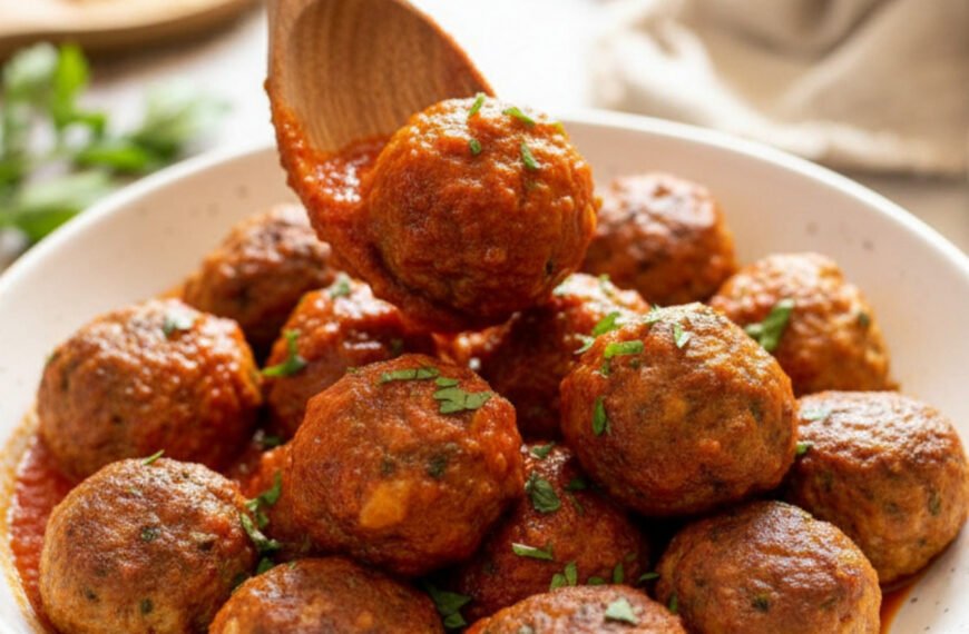 Juicy Air Fryer Turkey Meatballs in Marinara