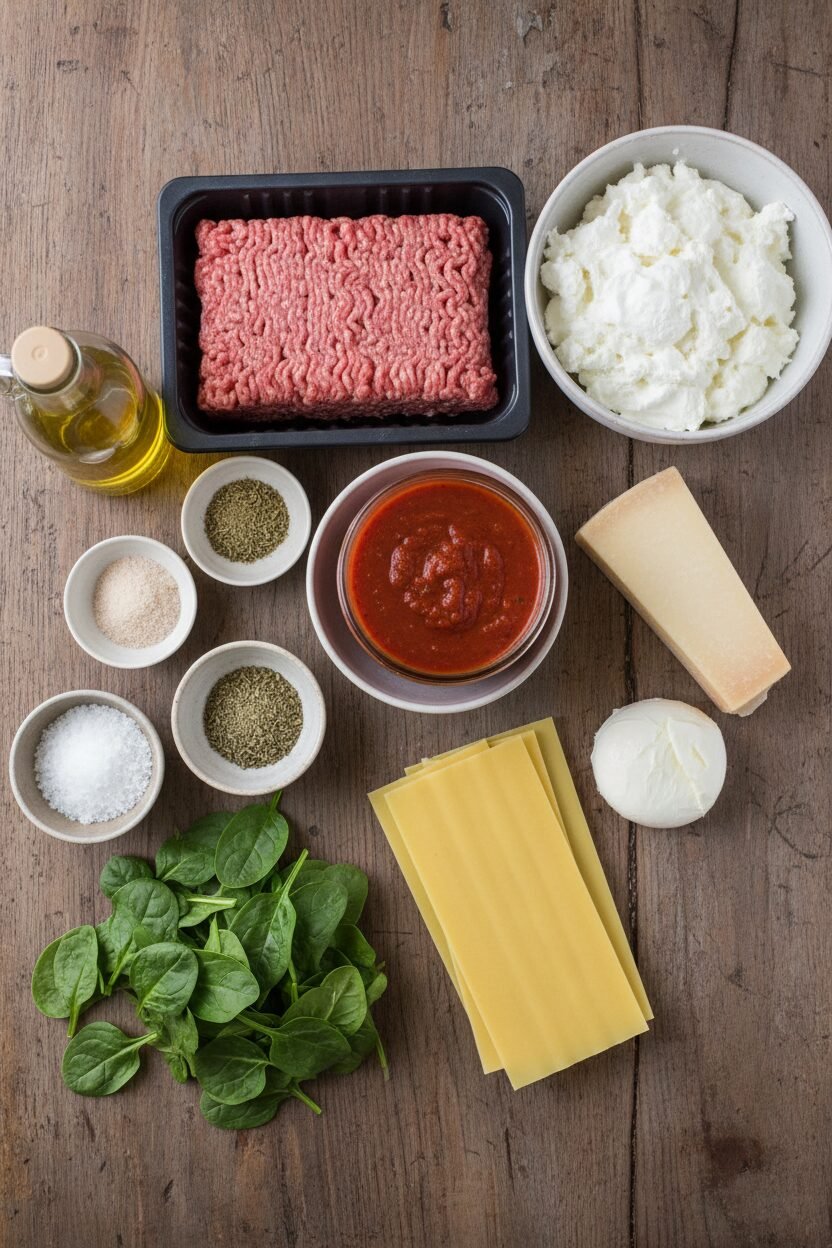 Lean Turkey Spinach Lasagna Bake