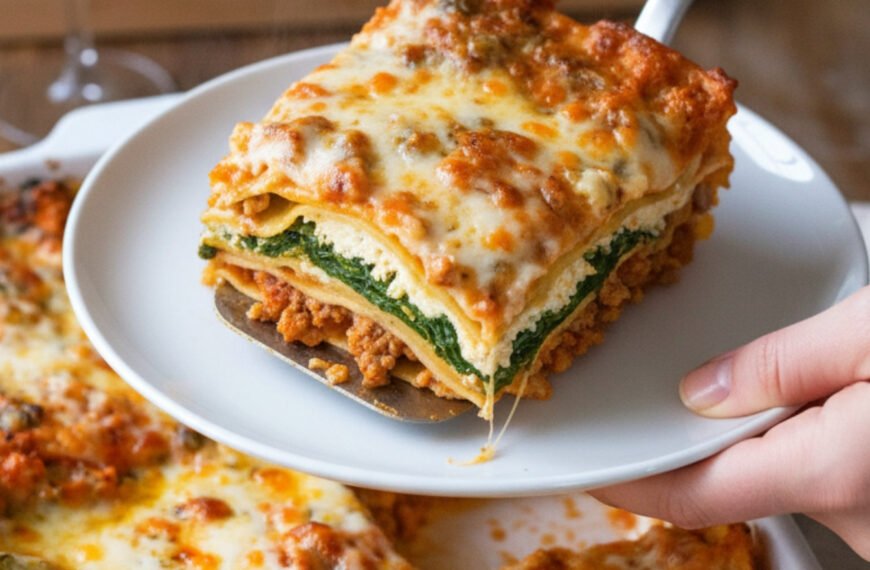 Lean Turkey Spinach Lasagna Bake