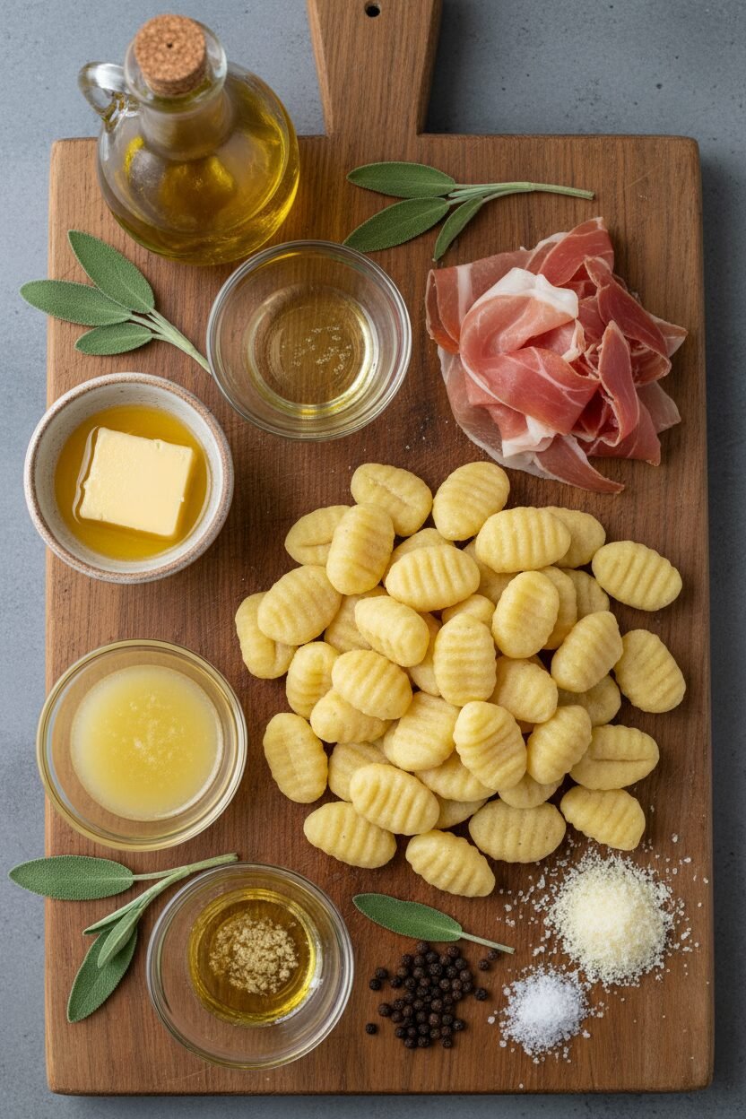 Lemon Basil Gnocchi with Crispy Prosciutto