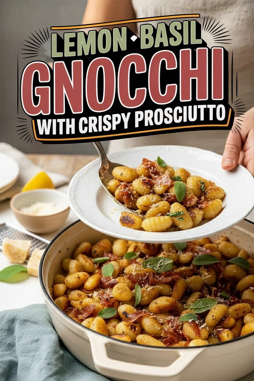 Lemon Basil Gnocchi with Crispy Prosciutto