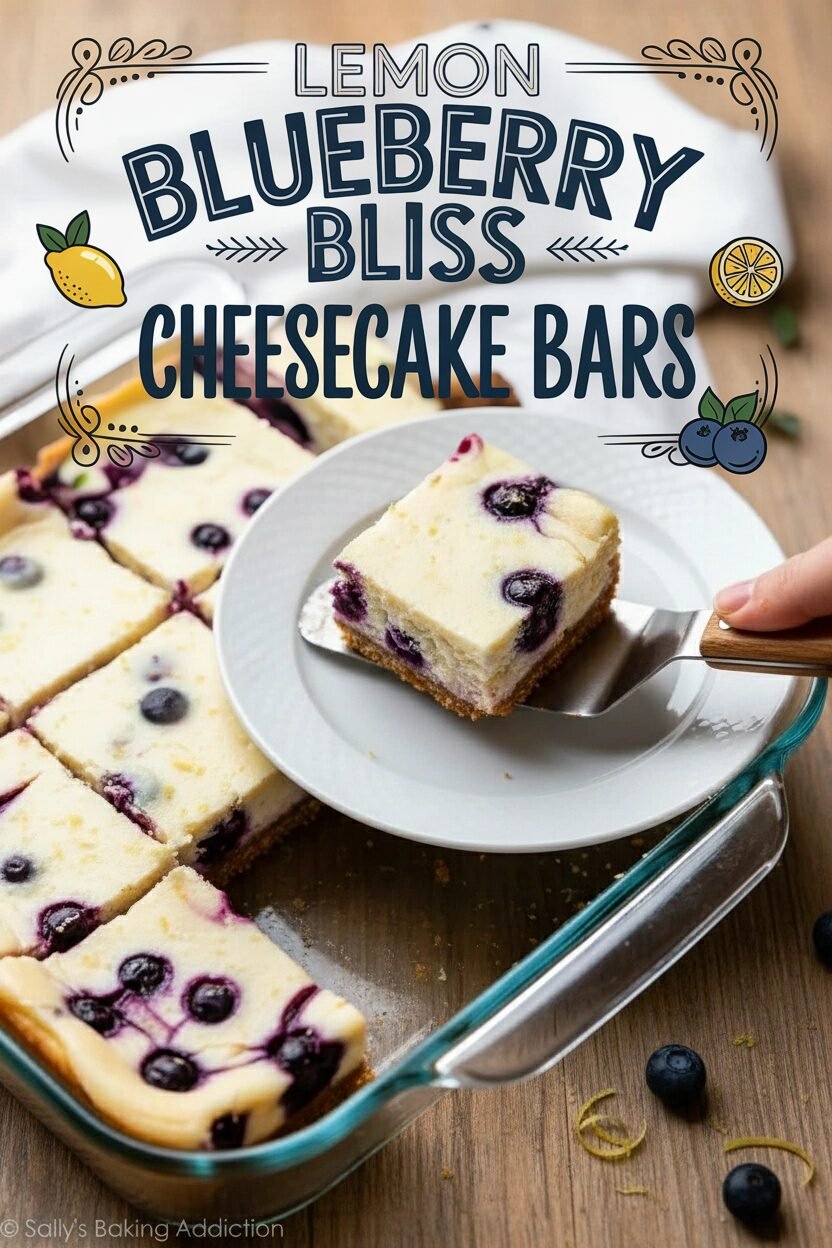 Lemon Blueberry Bliss Cheesecake Bars