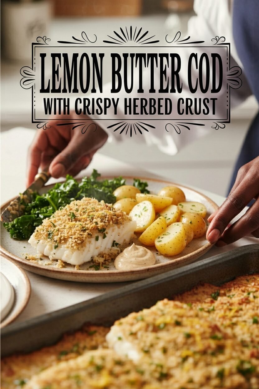 Lemon Butter Cod with Crispy Herbed Crust