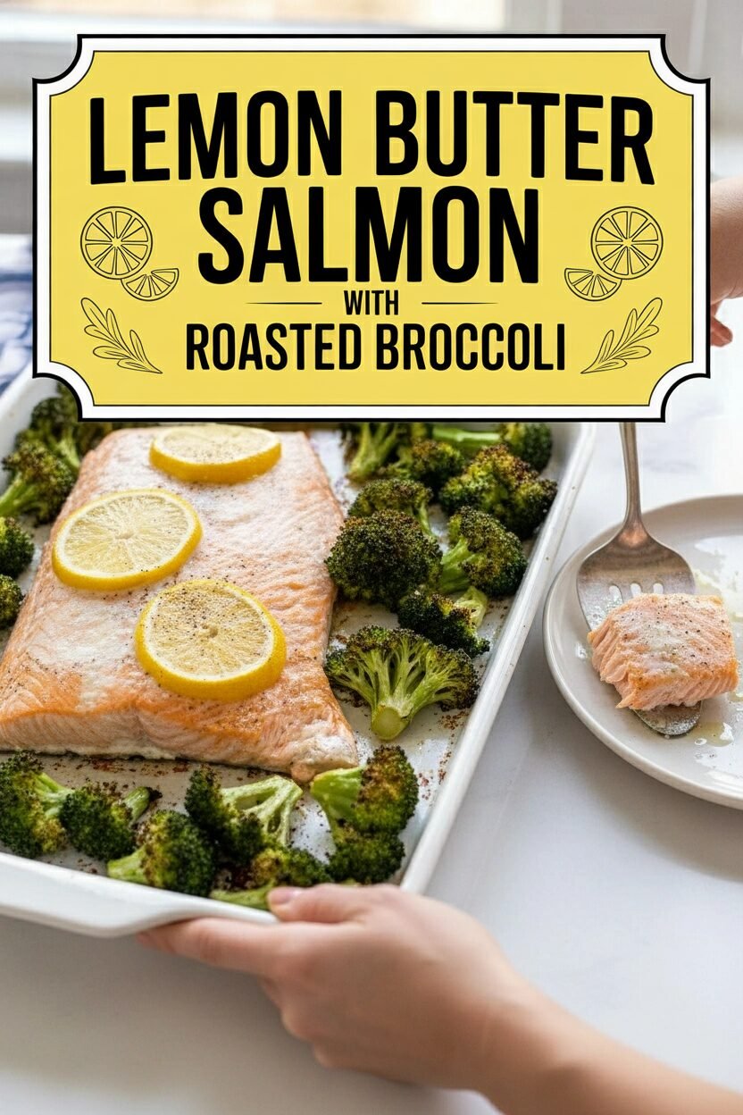 Lemon Butter Salmon with Roasted Broccoli