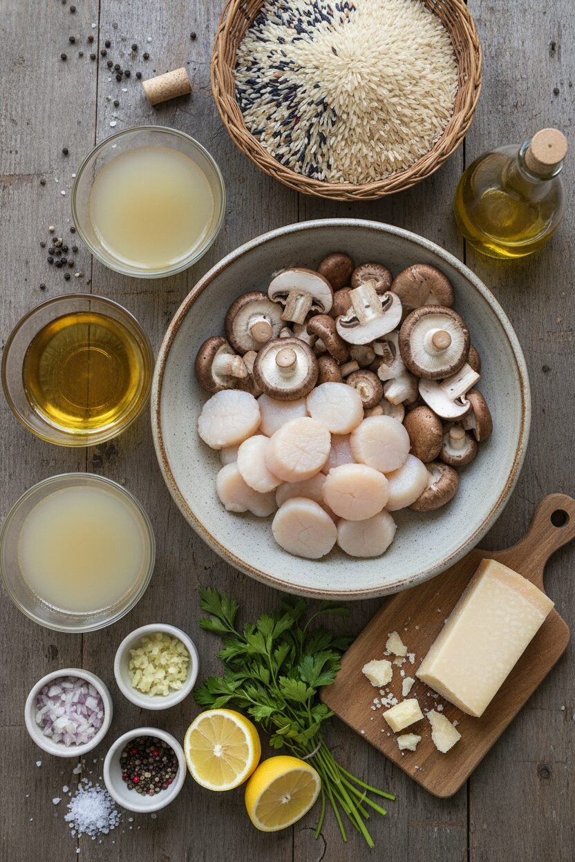 Lemon Butter Scallops with Creamy Risotto