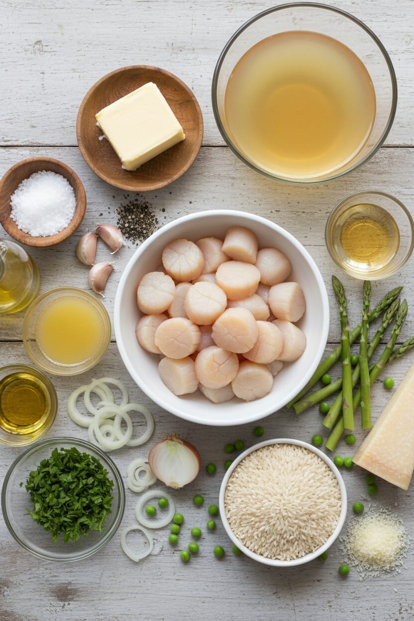 Lemon Butter Scallops with Creamy Risotto