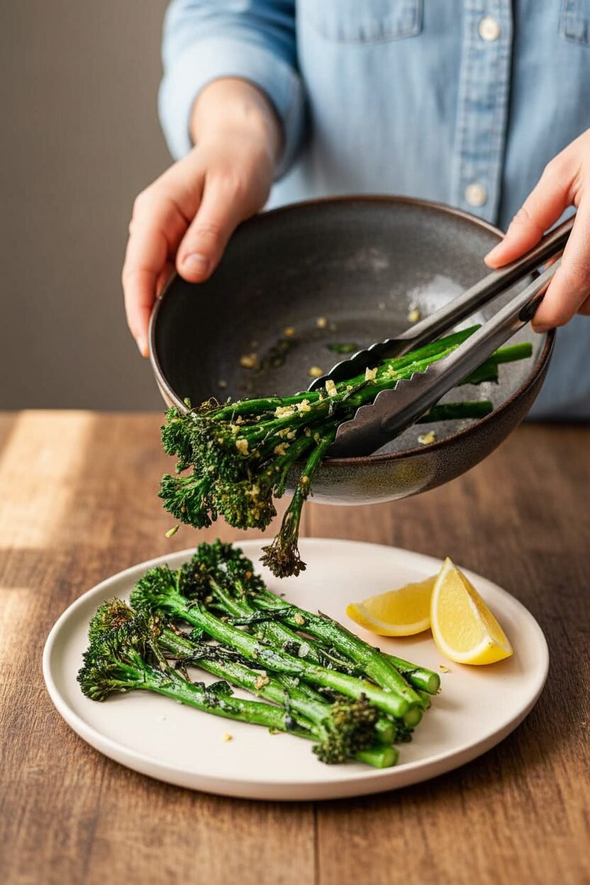 Lemon Garlic Air Fryer Broccolini