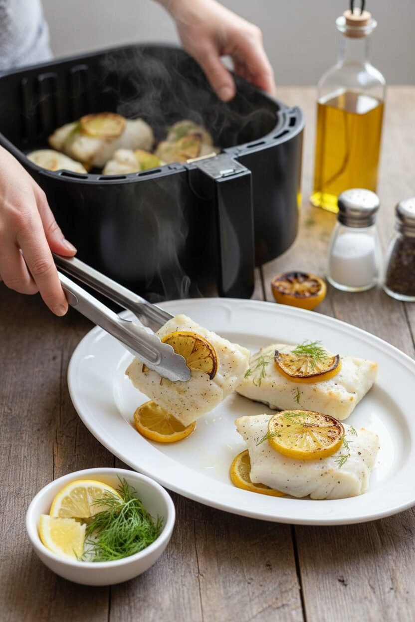 Lemon Garlic Air Fryer Cod