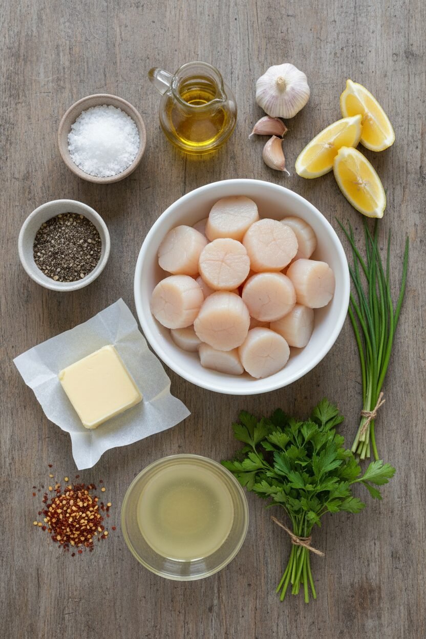 Lemon Garlic Butter Seared Scallops
