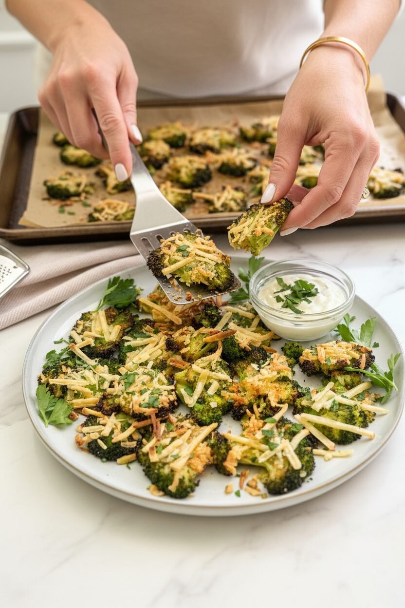 Lemon Garlic Crispy Smashed Broccoli
