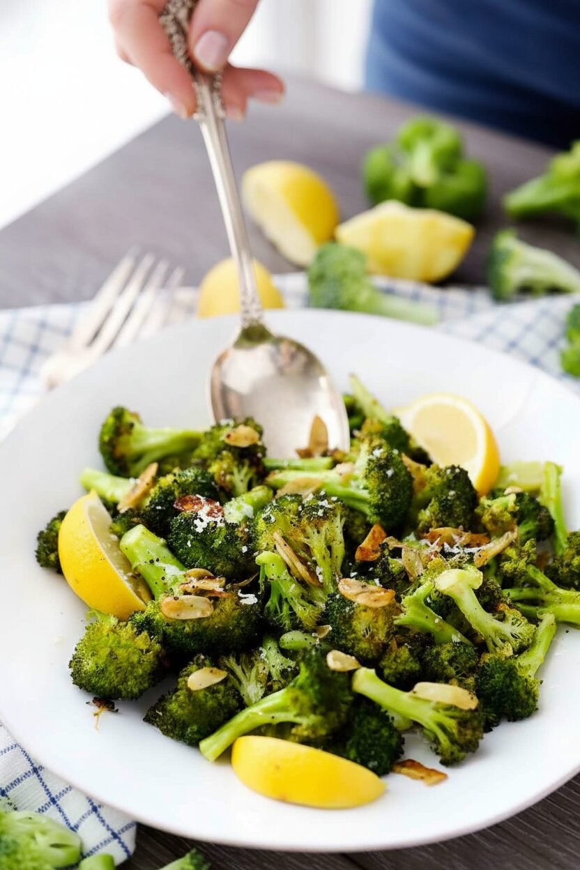 Lemon Garlic Roasted Broccoli