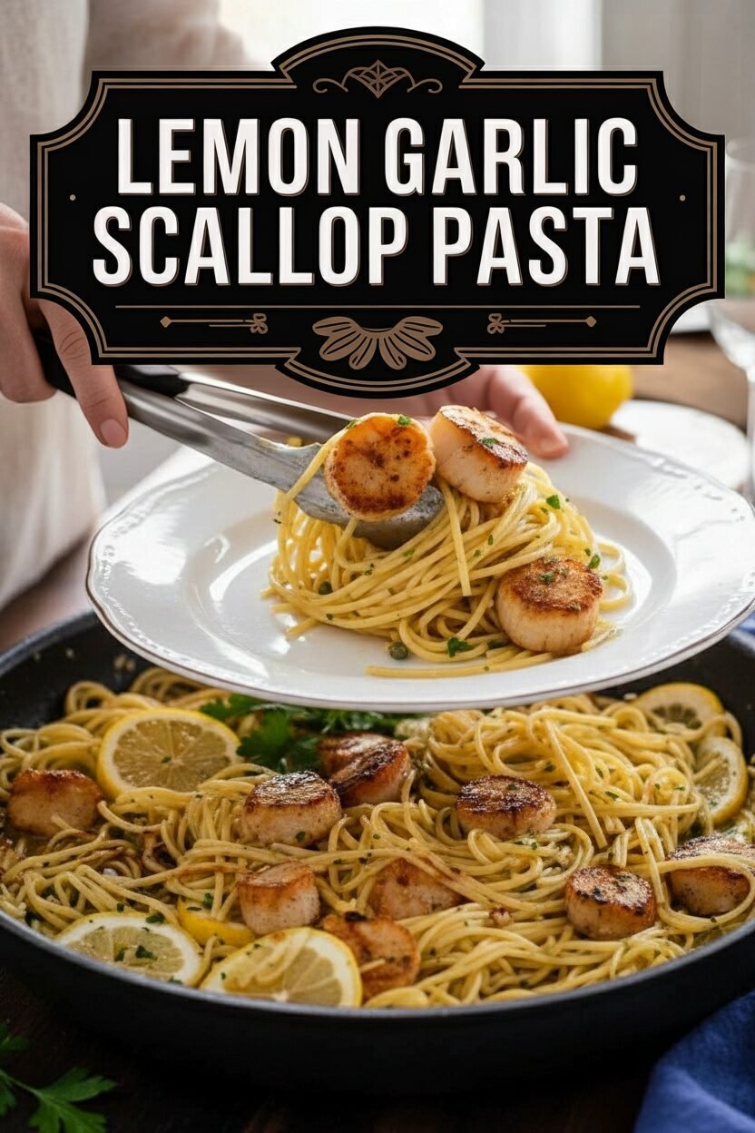 Lemon Garlic Scallop Pasta