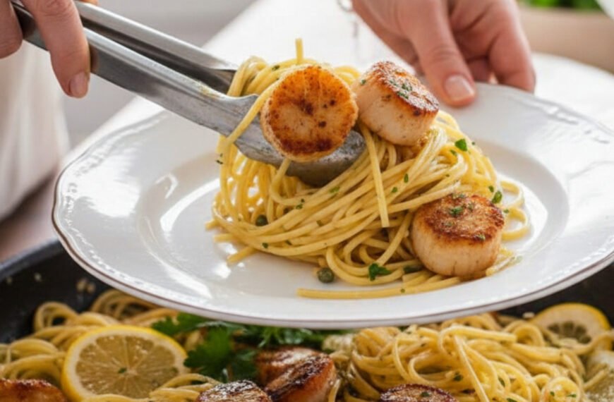 Easy One-Pot Lemon Garlic Pasta with Scallops