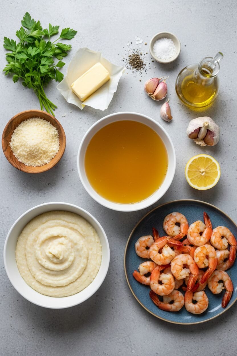 Lemon Garlic Shrimp with Creamy Grits