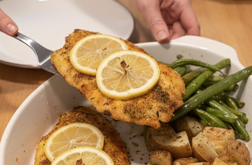 Lemon Garlic Tilapia with Roasted Green Beans