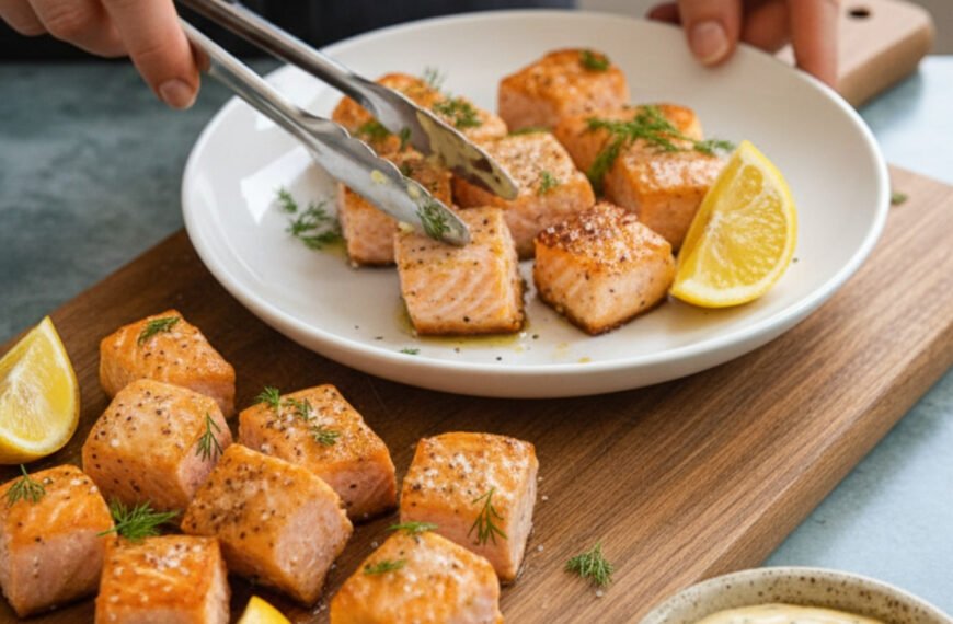 Lemon Herb Salmon Air Fryer Bites