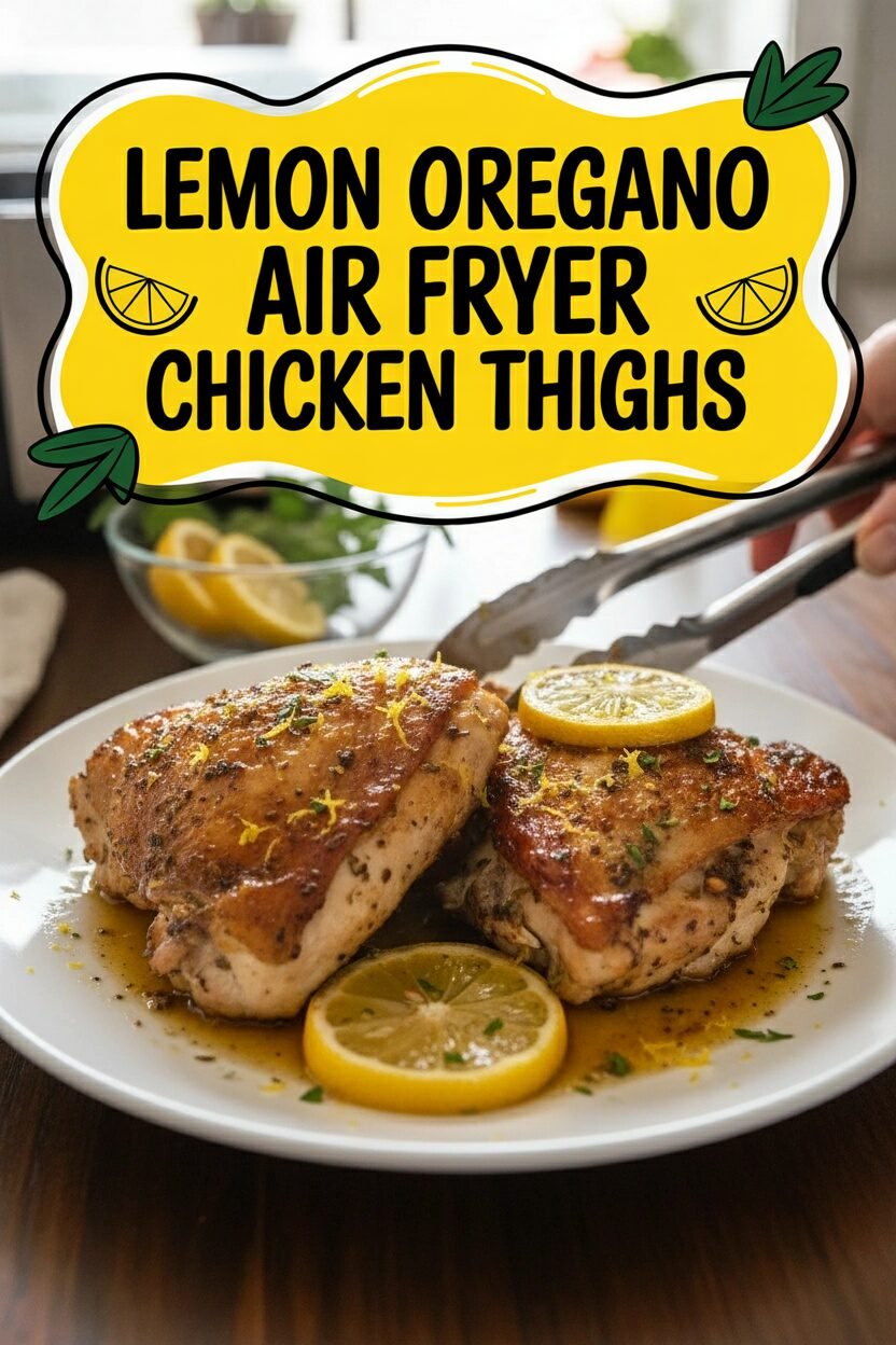 Lemon Oregano Air Fryer Chicken Thighs