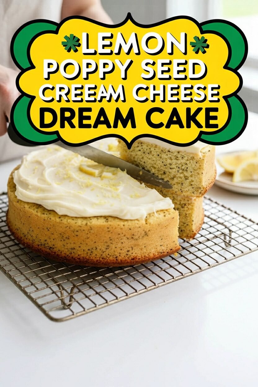 Lemon Poppy Seed Cream Cheese Dream Cake