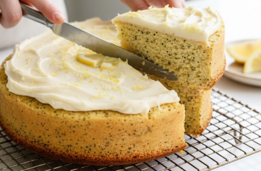 The Ultimate Lemon Poppy Seed Cake with Cream Cheese Frosting