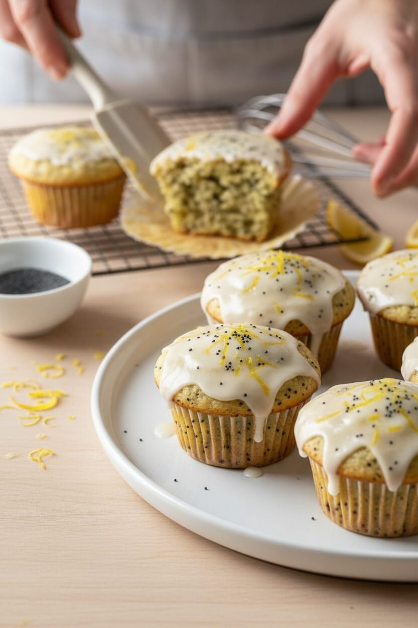 Lemon Poppy Seed Muffins with Zesty Glaze