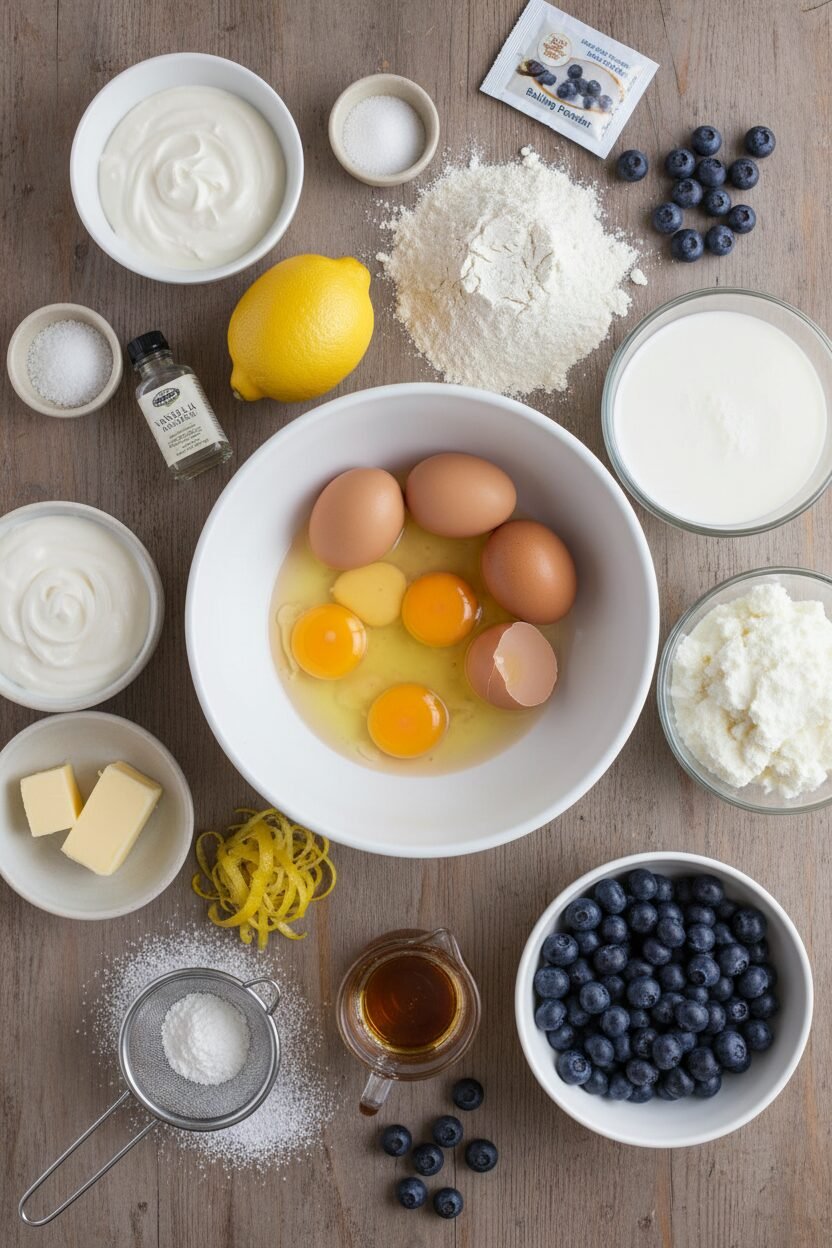 Lemon Ricotta Blueberry Brunch Pancakes