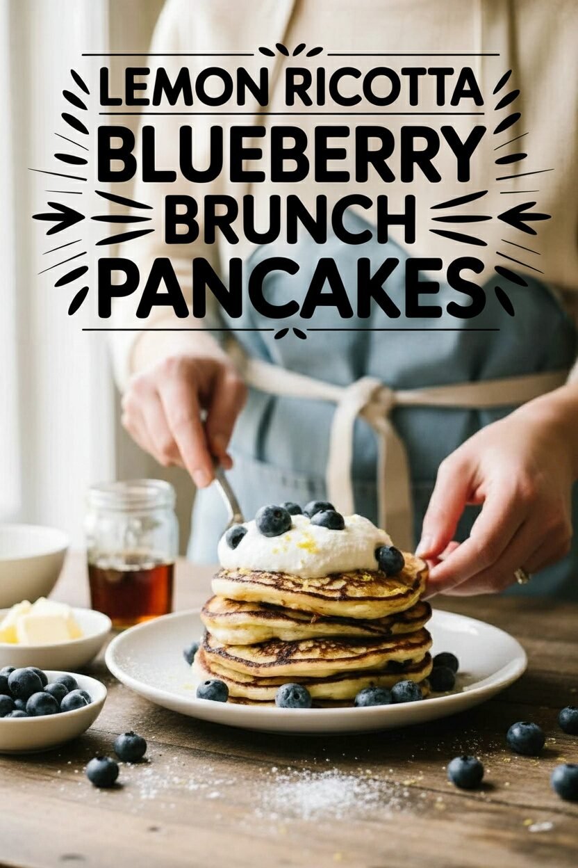 Lemon Ricotta Blueberry Brunch Pancakes