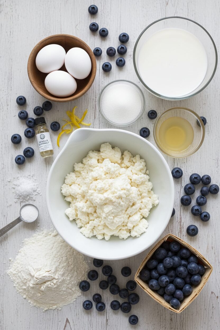 Lemon Ricotta Blueberry Pancakes