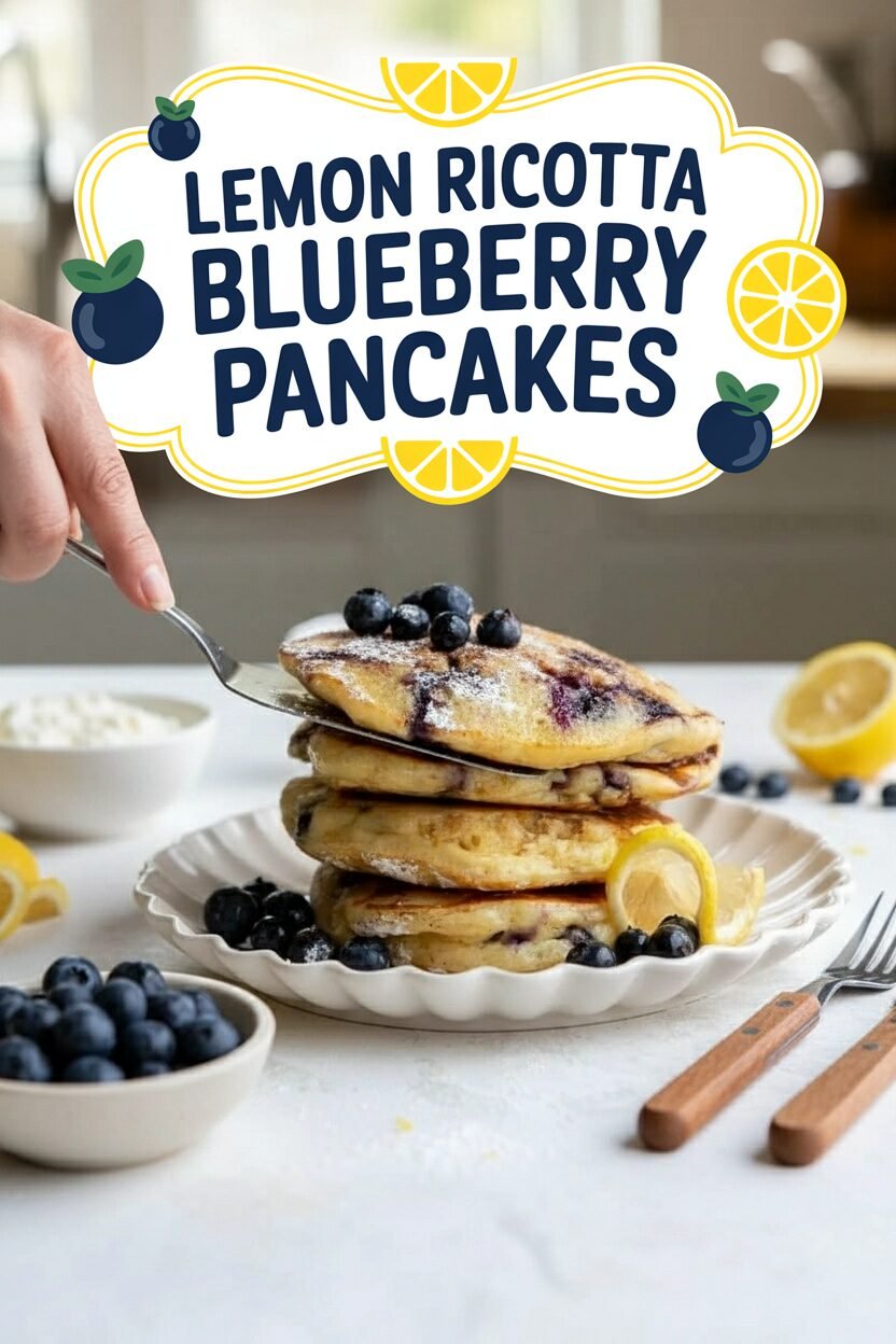 Lemon Ricotta Blueberry Pancakes