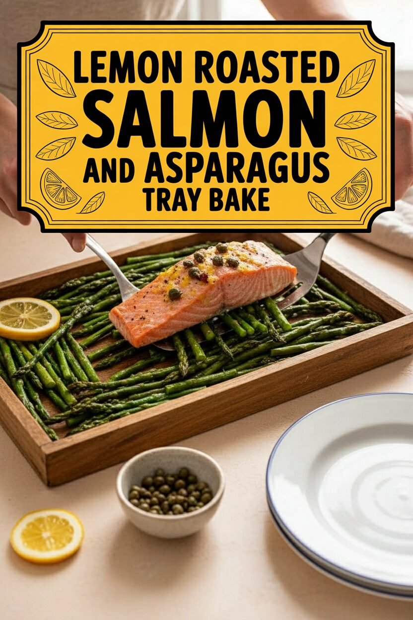 Lemon Roasted Salmon and Asparagus Tray Bake