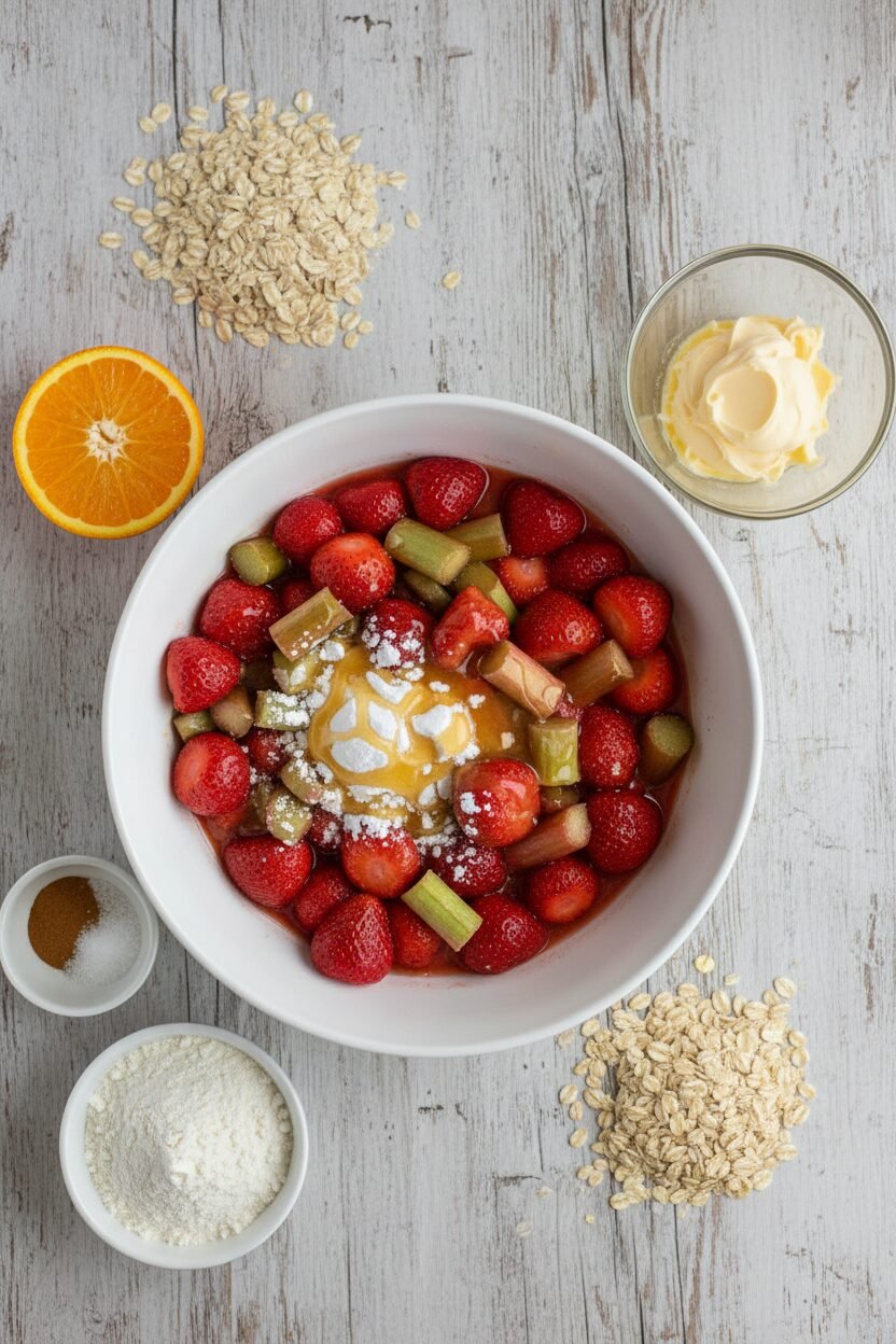 Low Sugar Strawberry Rhubarb Crisp