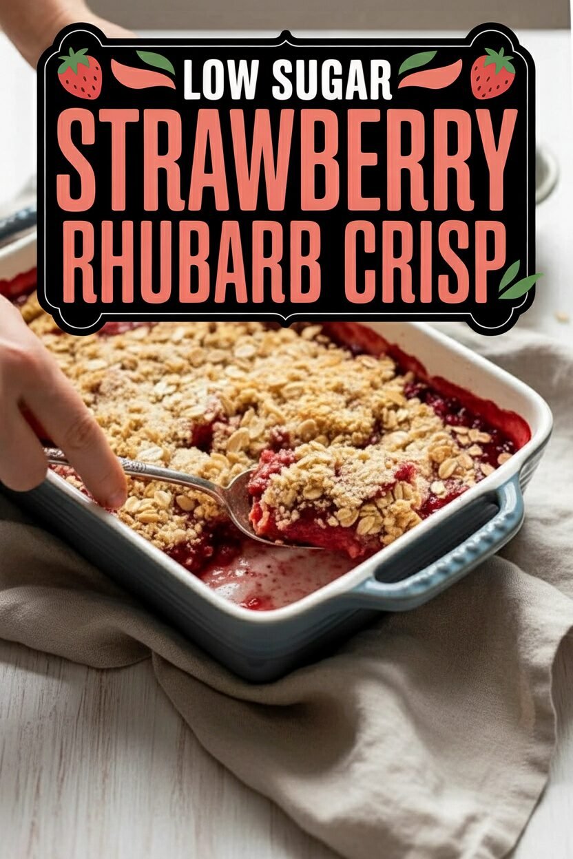 Low Sugar Strawberry Rhubarb Crisp