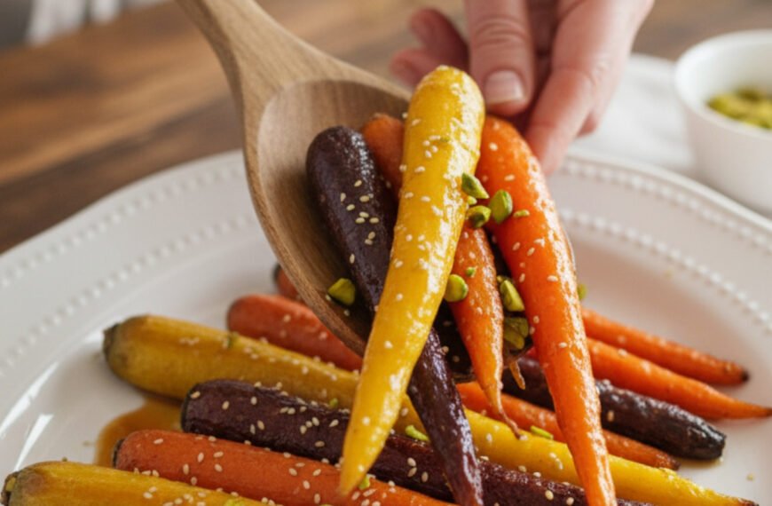 Maple Glazed Roasted Carrots with Pistachios