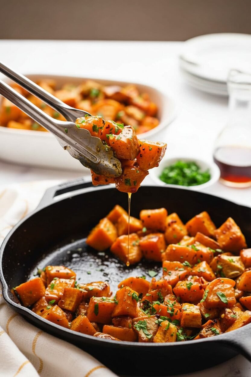 Maple Glazed Sweet Potato Wedges