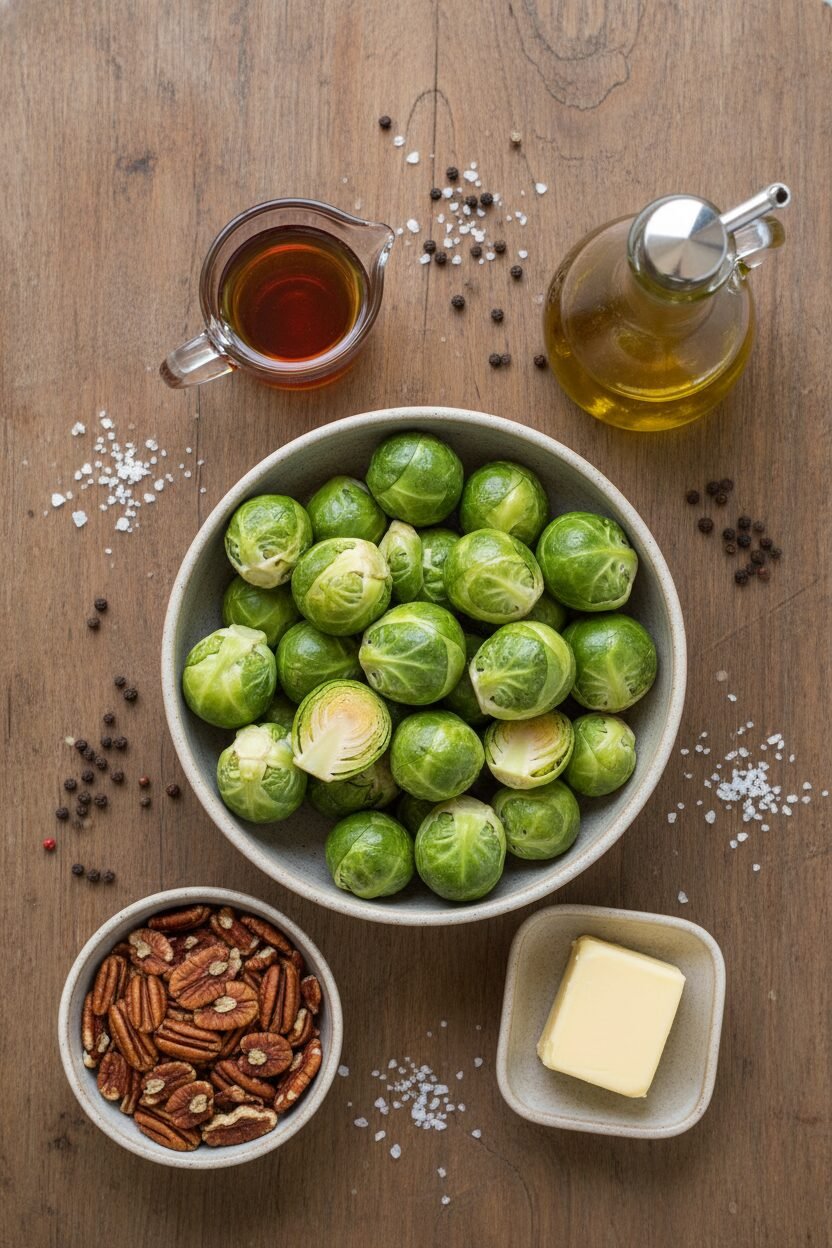 Maple Pecan Roasted Brussels Sprouts