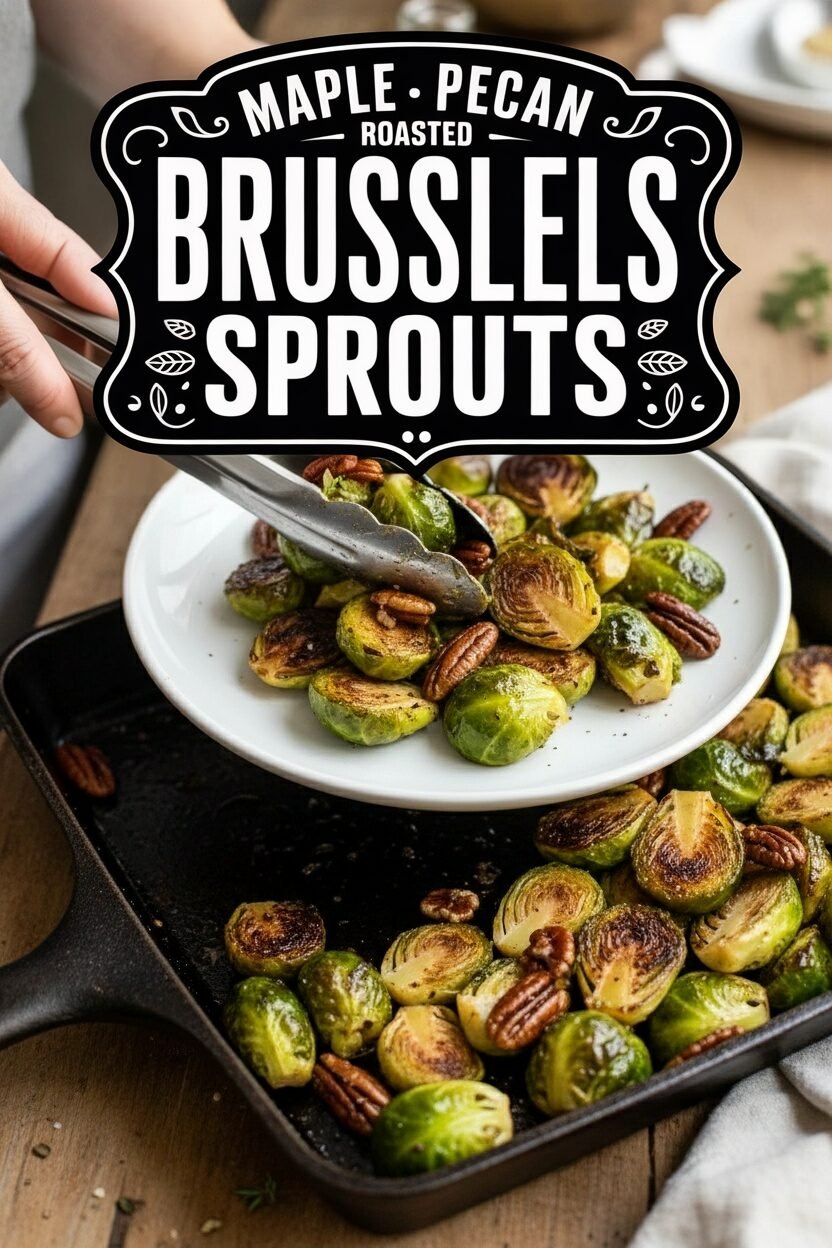 Maple Pecan Roasted Brussels Sprouts