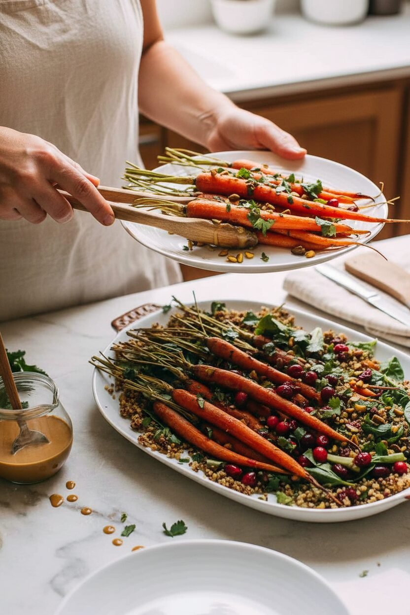 Maple Pistachio Roasted Spring Carrots