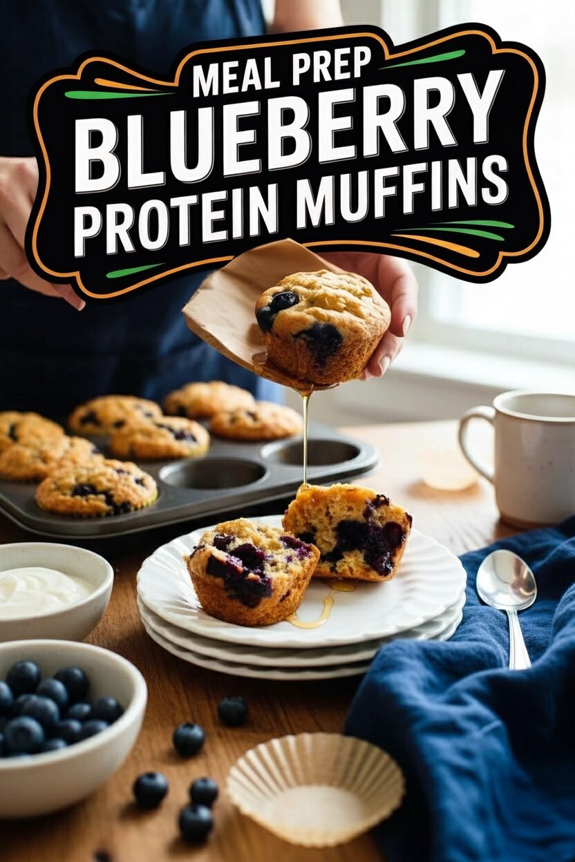Meal Prep Blueberry Protein Muffins