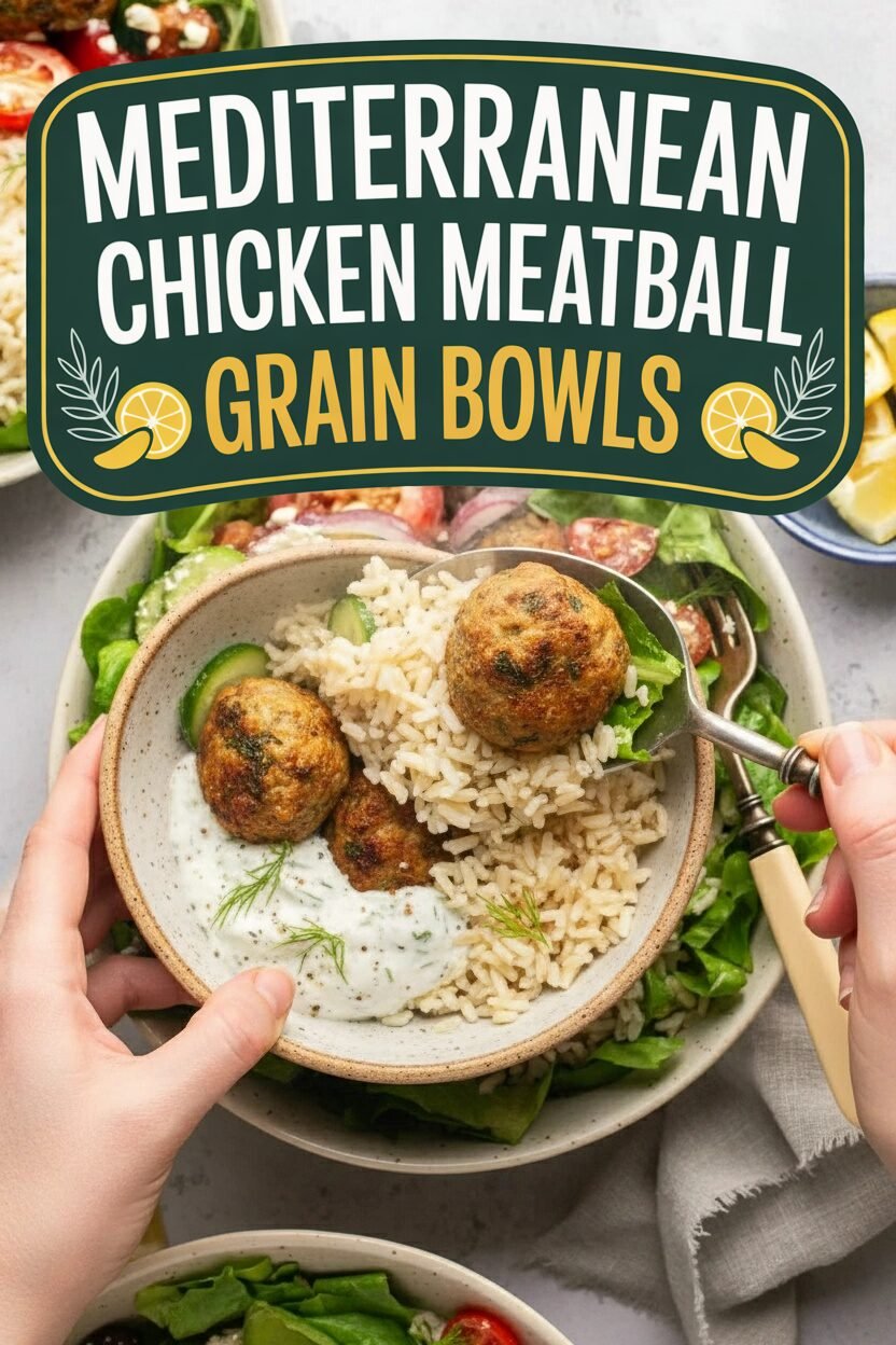 Mediterranean Chicken Meatball Grain Bowls