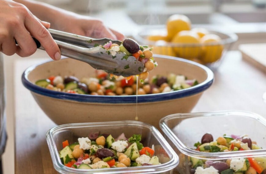 Healthy Greek Chickpea Salad for Meal Prep