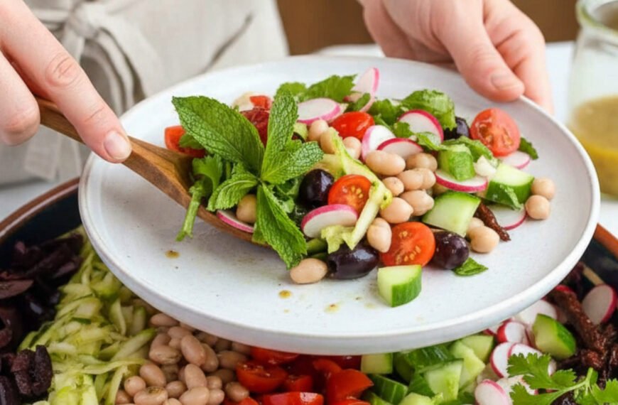 Mediterranean Gut Health Salad in Twenty Minutes