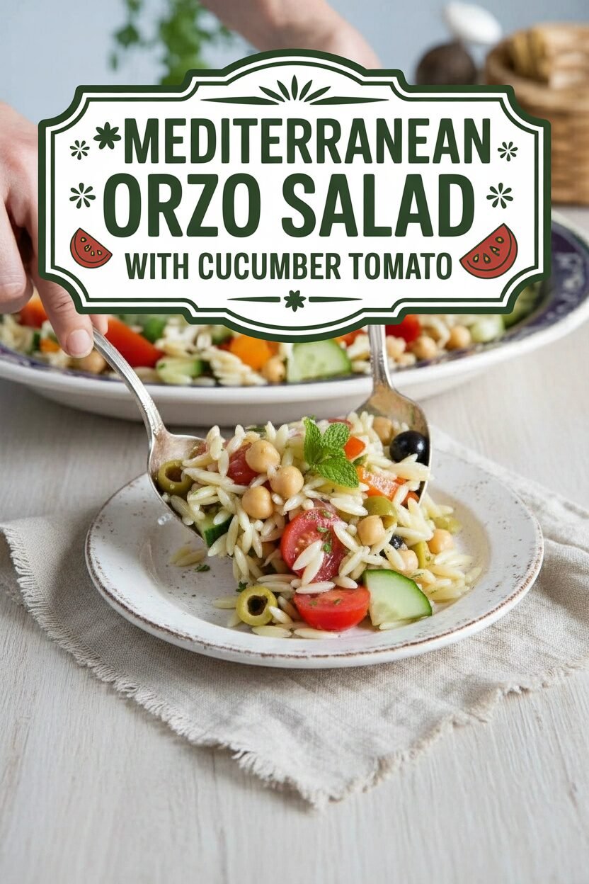 Mediterranean Orzo Salad with Cucumber Tomato