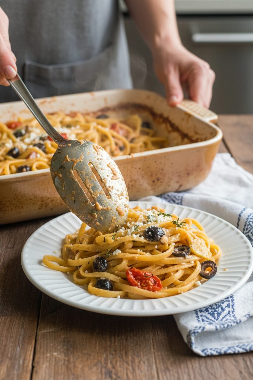 Mediterranean Pasta with Olives and Feta